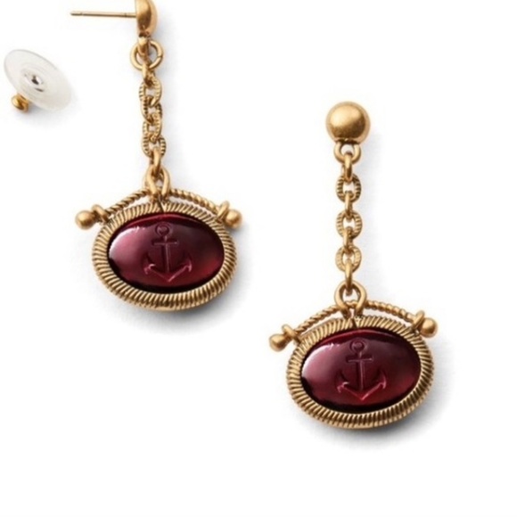 CAbi Jewelry - NIB NWT CAbi Anchor Earrings Wine Gold